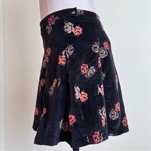 NWOT Free People corduroy floral mini skirt Size 6